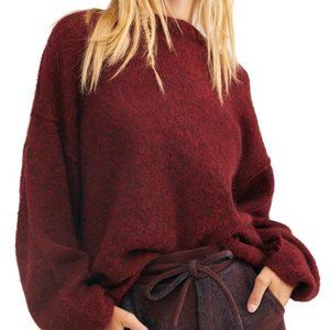 Free People Angelic Balloon Sleeve Pullover Sweater in Spellbound Size XS